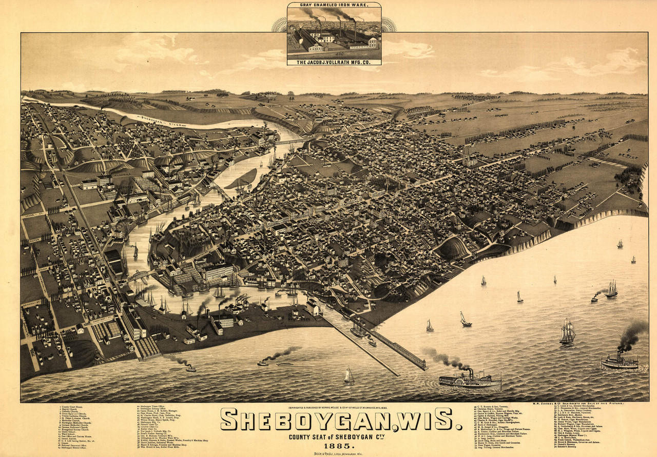 Historic Map - Sheboygan, WI - 1885, image 1, World Maps Online