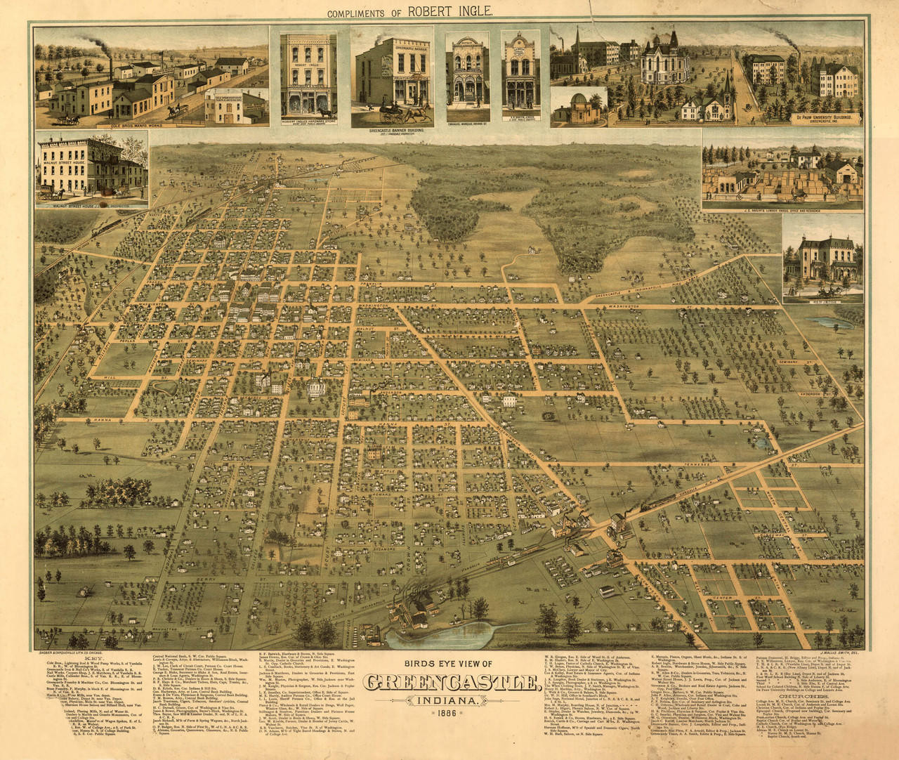Historic Map - Greencastle, IN - 1886, image 1, World Maps Online