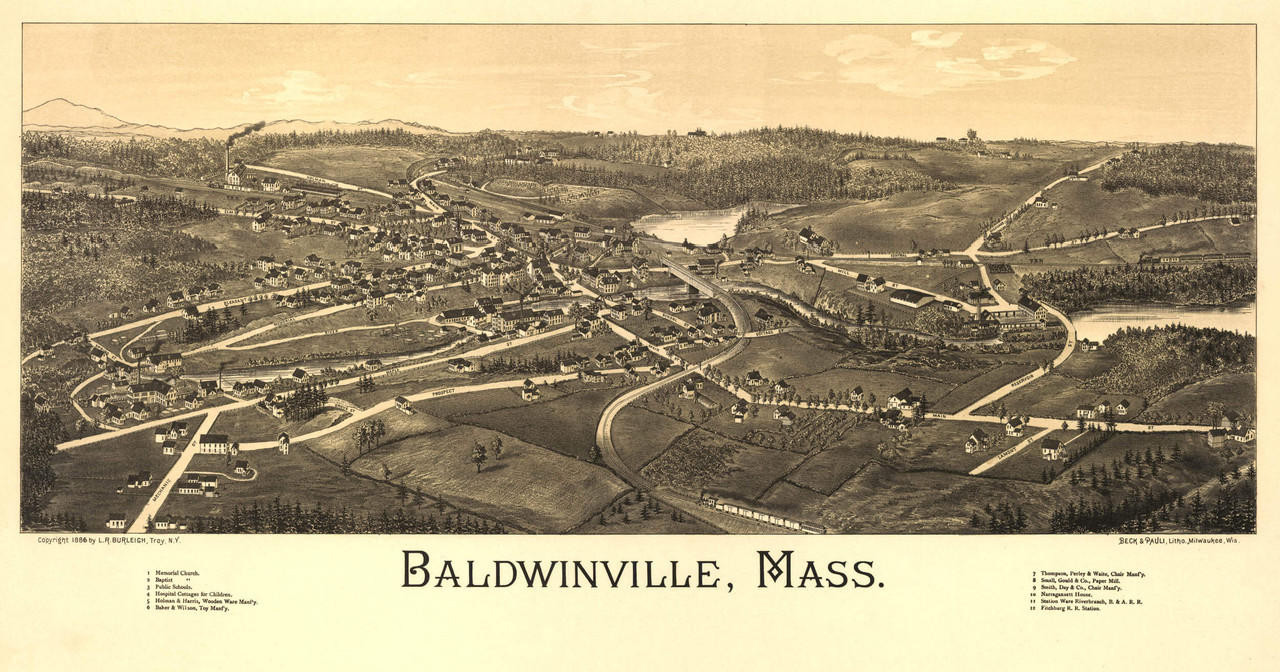 Historic Map - Baldwinville, MA - 1886, image 1, World Maps Online