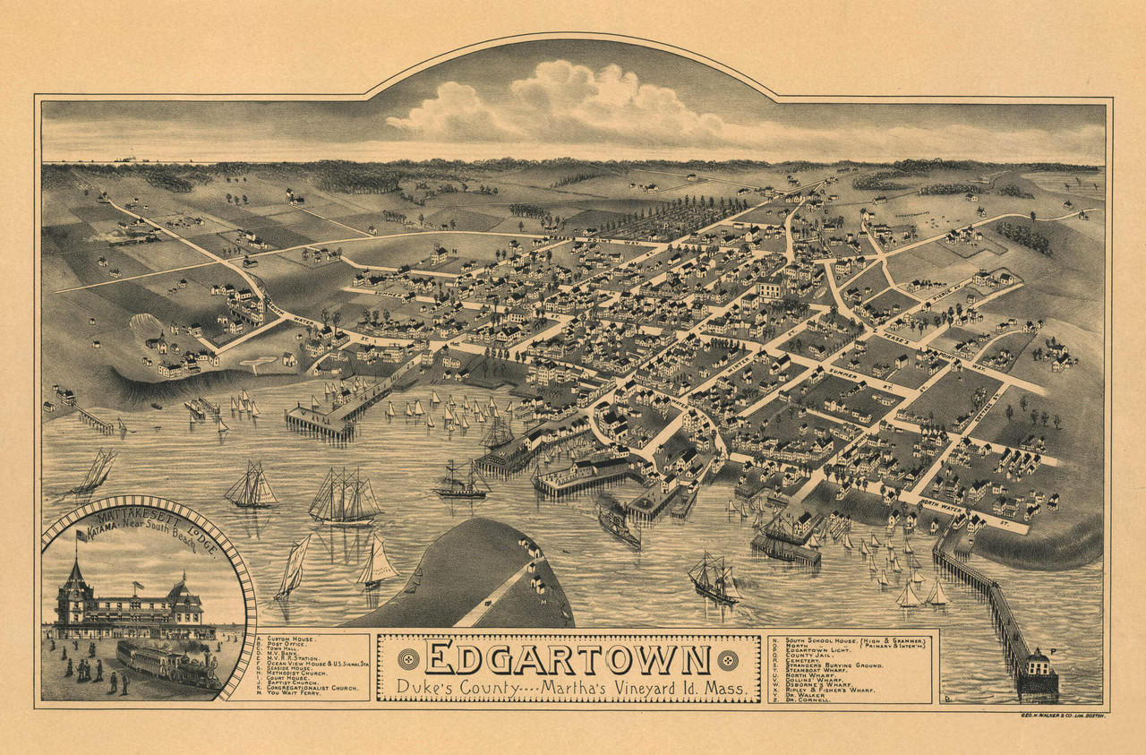 Historic Map - Edgartown, MA - 1886, image 1, World Maps Online