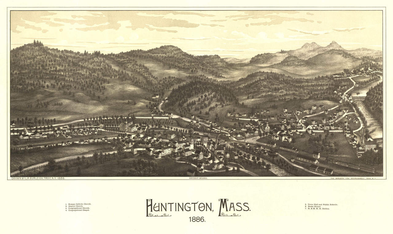 Historic Map - Huntington, MA - 1886, image 1, World Maps Online