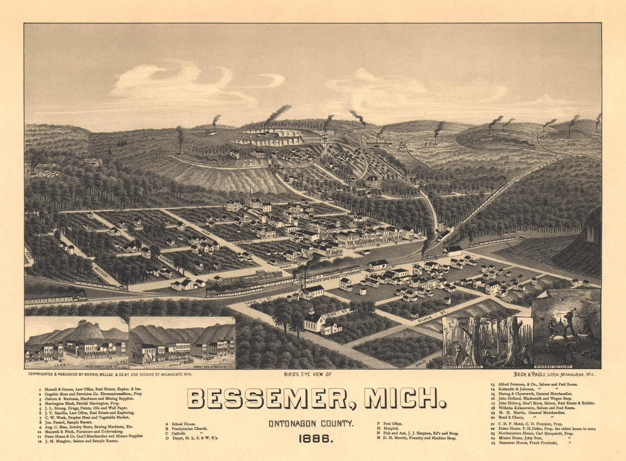Historic Map - Bessemer, MI - 1886, image 1, World Maps Online