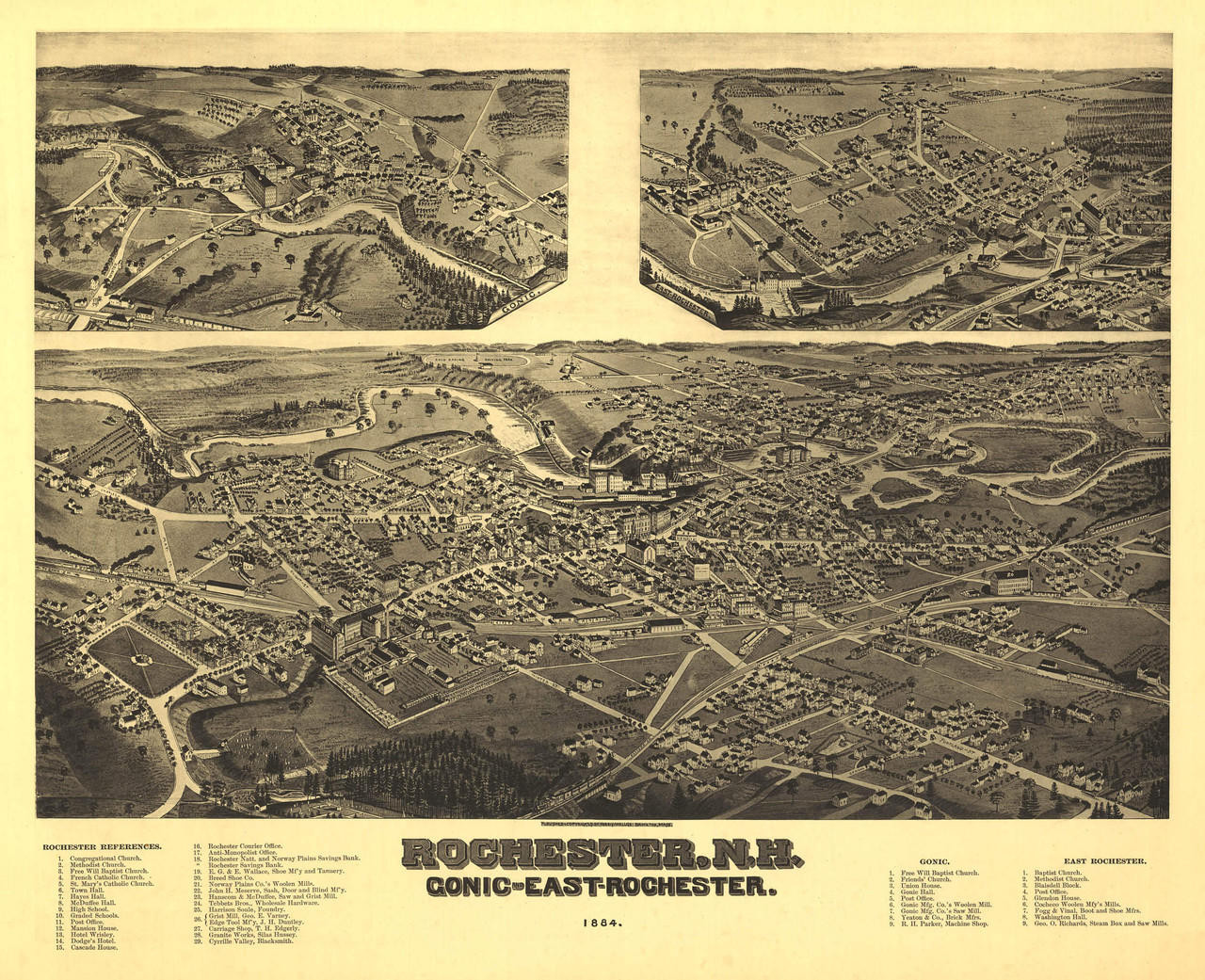 Historic Map - Rochester, NH - 1884, image 1, World Maps Online