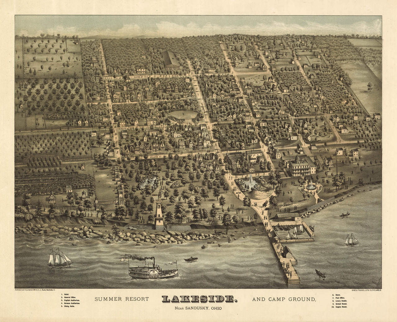 Historic Map - Lakeside, OH - 1884, image 1, World Maps Online