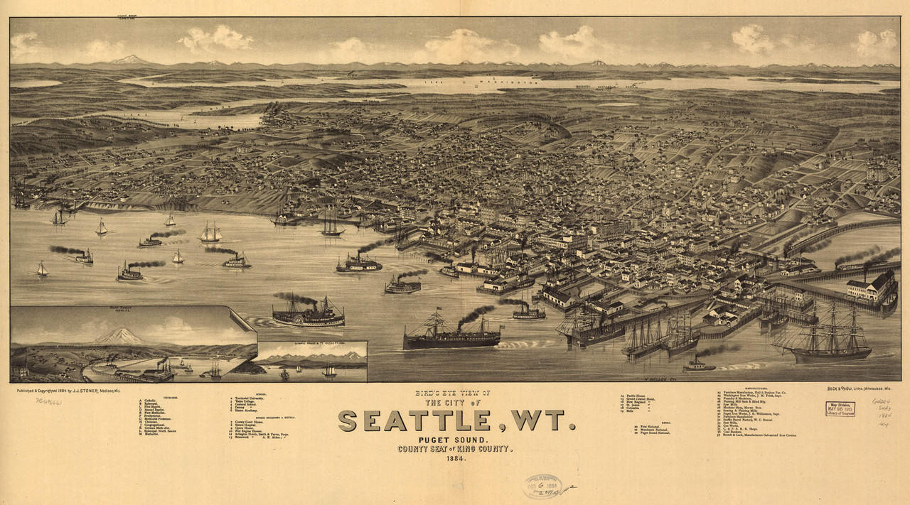 Historic Map - Seattle, WA - 1884, image 1, World Maps Online