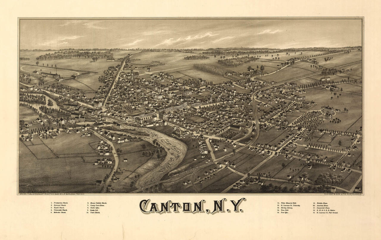 Historic Map - Canton, NY - 1885, image 1, World Maps Online