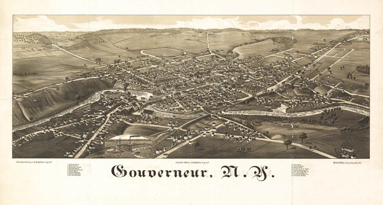 Historic Map - Gouverneur, NY - 1885, image 1, World Maps Online