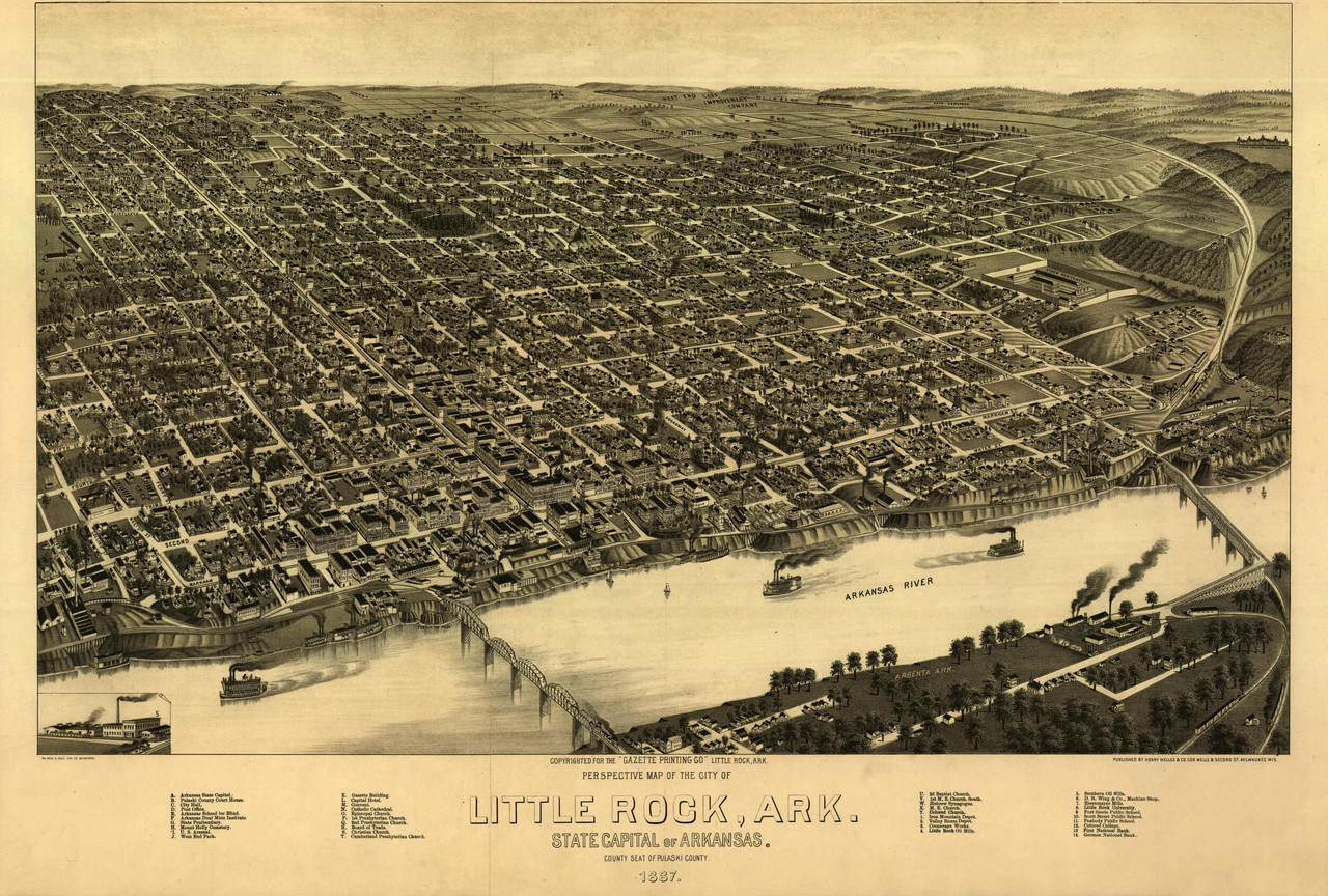 Historic Map - Little Rock, AR - 1887, image 1, World Maps Online