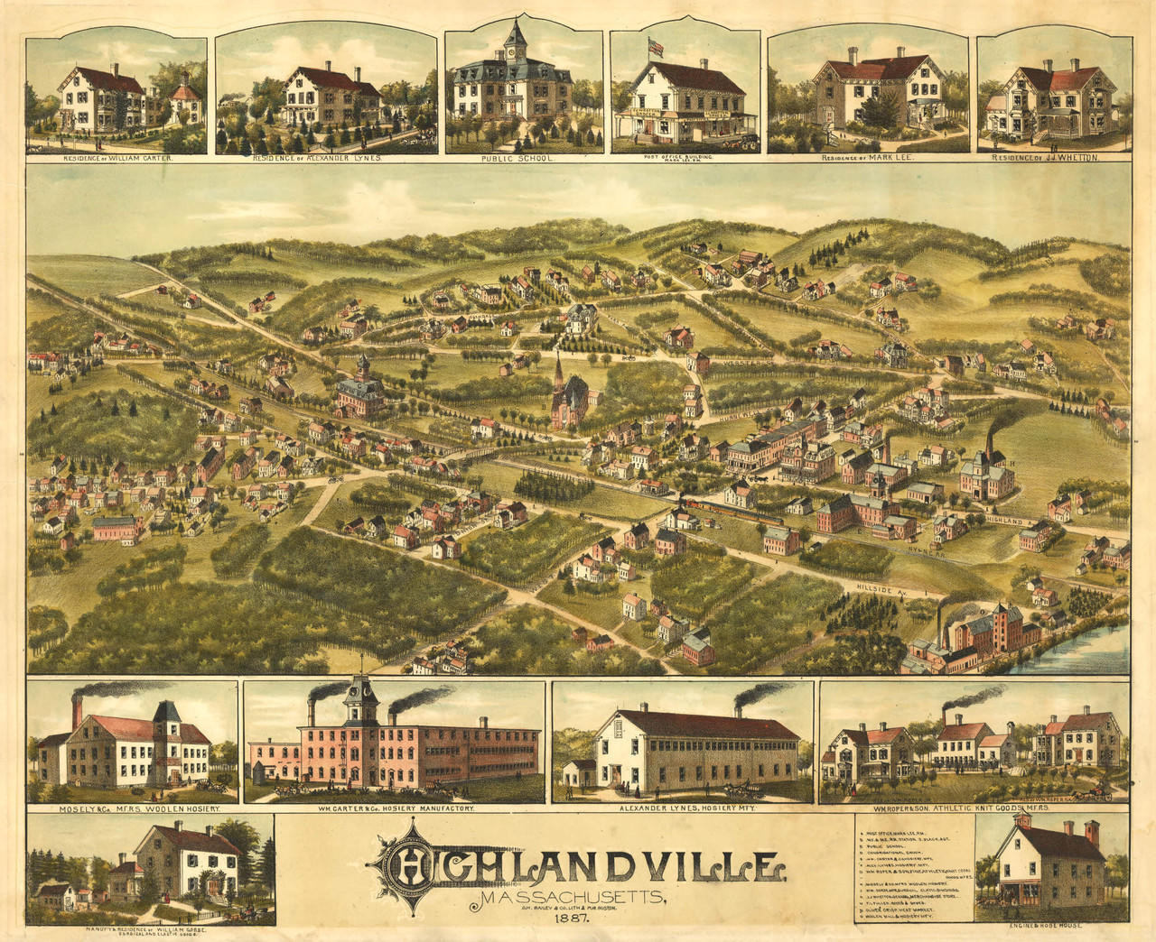 Historic Map - Highlandville, MA - 1887, image 1, World Maps Online