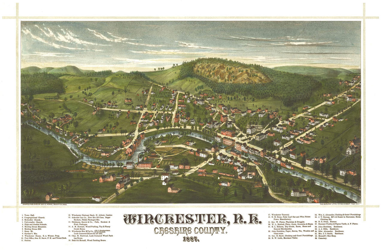 Historic Map - Winchester, NH - 1887, image 1, World Maps Online