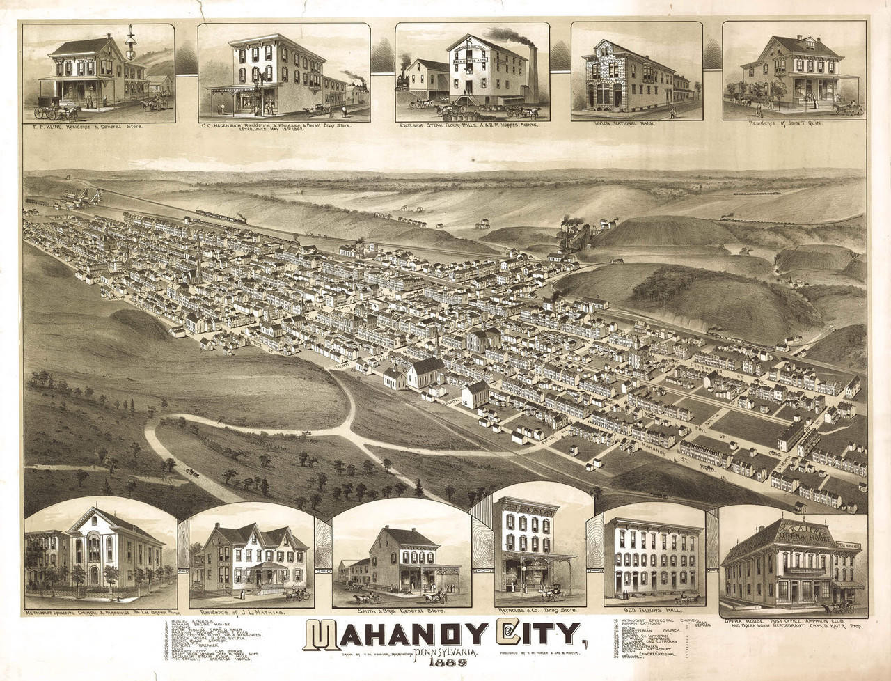 Historic Map - Mahanoy City, PA - 1889, image 1, World Maps Online