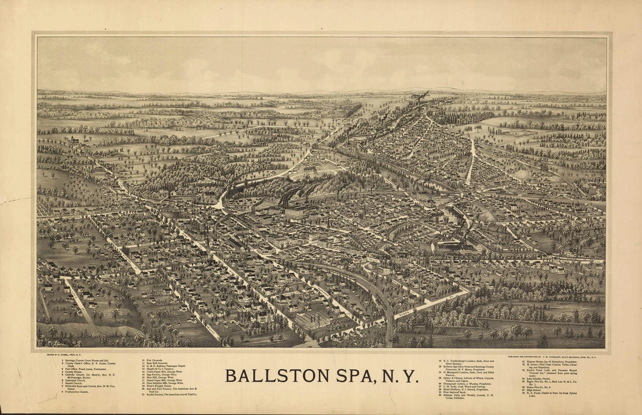 Historic Map - Ballston Spa, NY - 1890's, image 1, World Maps Online