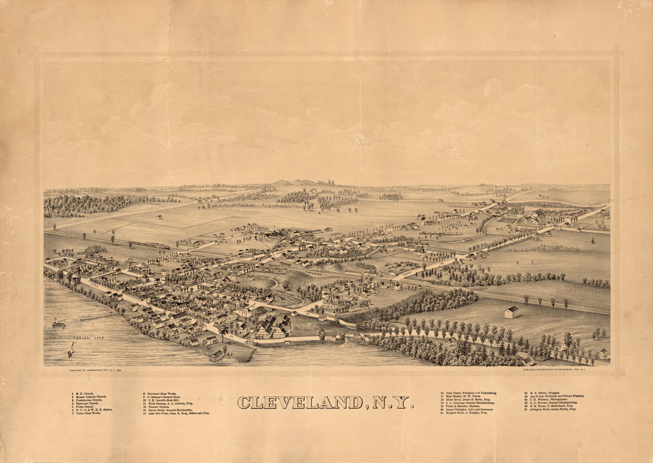 Historic Map - Cleveland, NY - 1890, image 1, World Maps Online