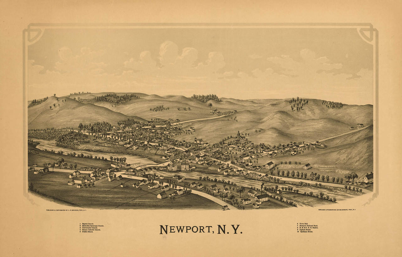 Historic Map - Newport, NY - 1890, image 1, World Maps Online