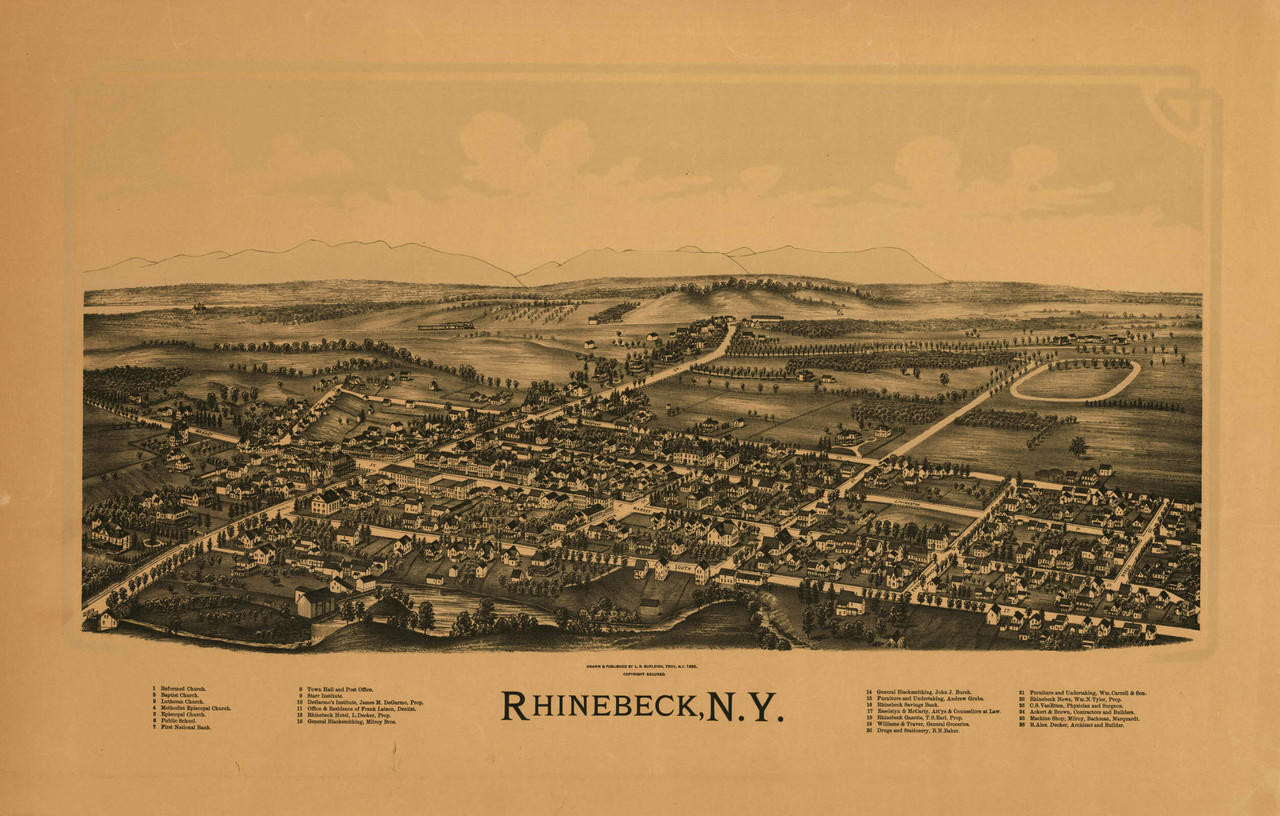 Historic Map - Rhinebeck, NY - 1890, image 1, World Maps Online