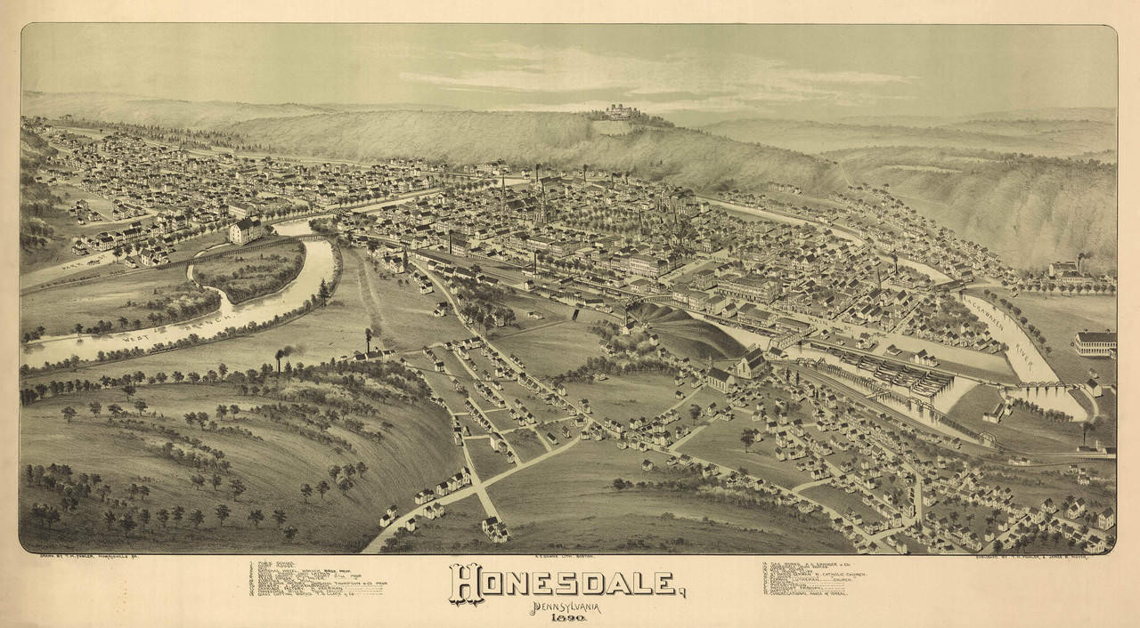 Historic Map - Honesdale, PA - 1890, image 1, World Maps Online