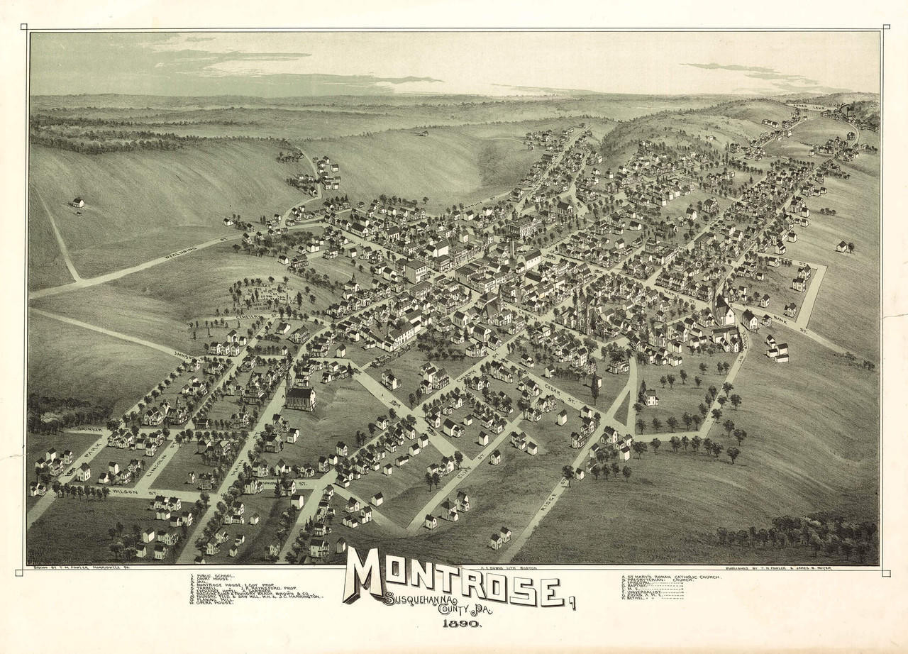 Historic Map - Montrose, PA - 1890, image 1, World Maps Online