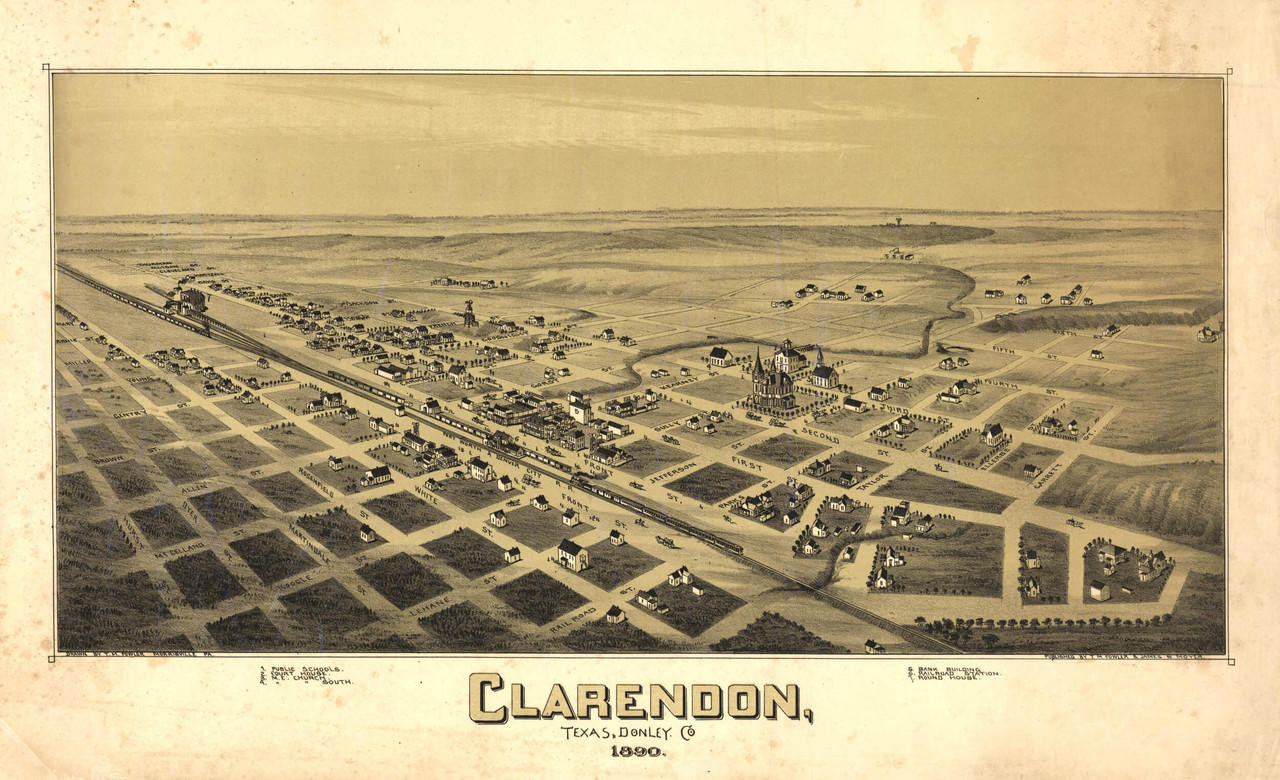 Historic Map - Clarendon, TX - 1890, image 1, World Maps Online