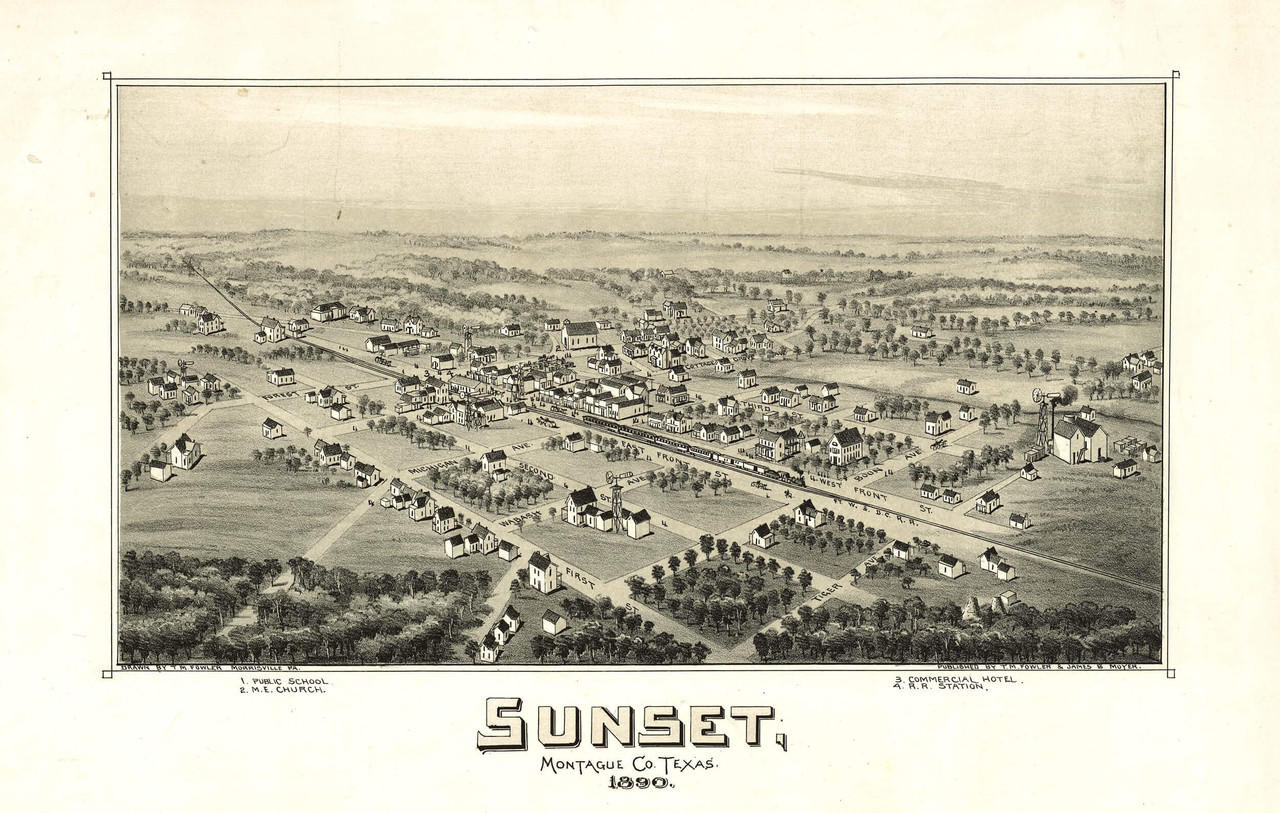 Historic Map - Sunset, TX - 1890, image 1, World Maps Online