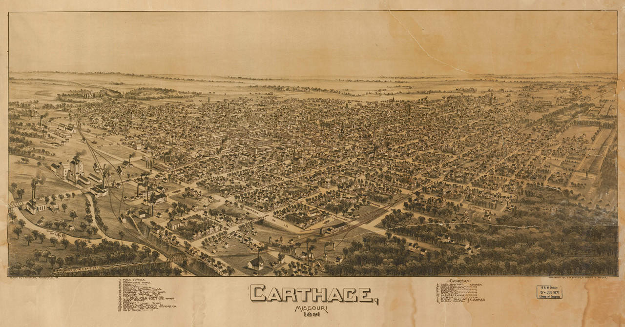 Historic Map - Carthage, MO - 1891, image 1, World Maps Online