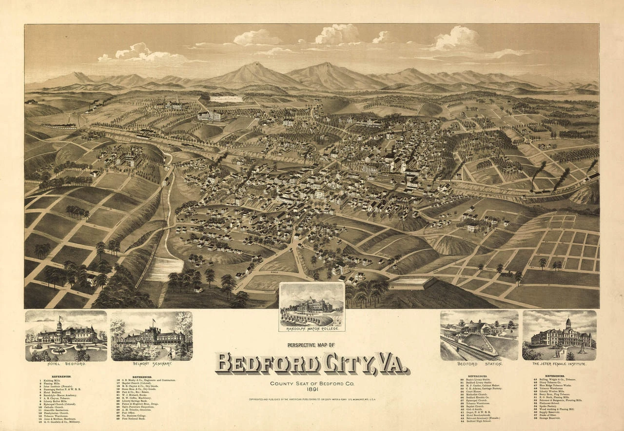 Historic Map - Bedford City, VA - 1891, image 1, World Maps Online
