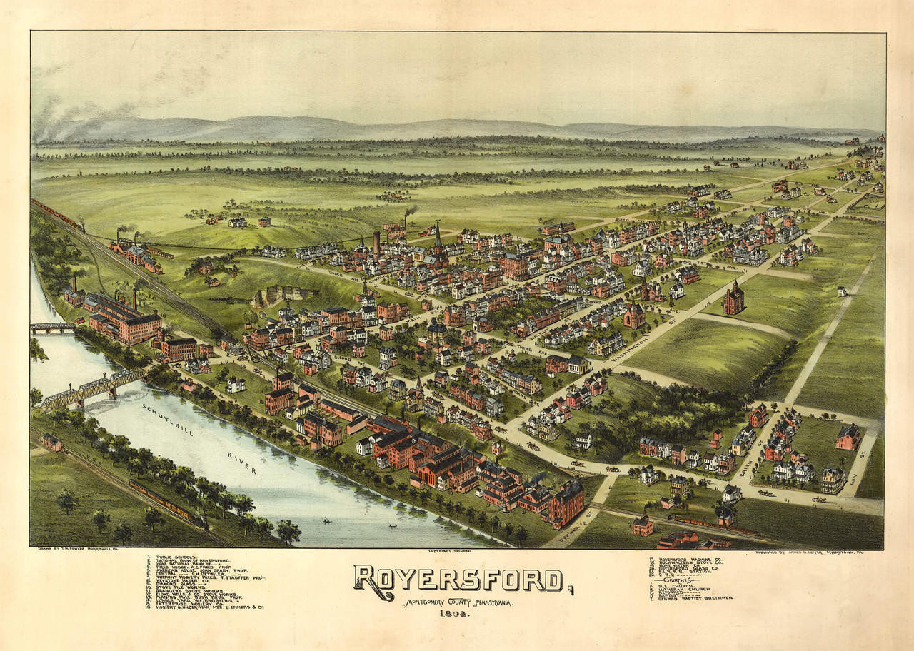 Historic Map - Royersford, PA - 1893, image 1, World Maps Online