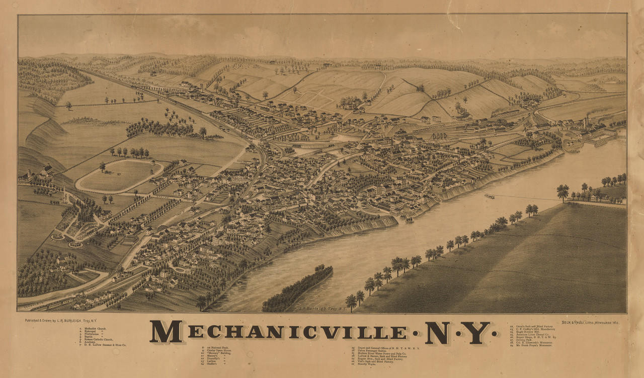Historic Map - Mechanicville, NY - 1880, image 1, World Maps Online