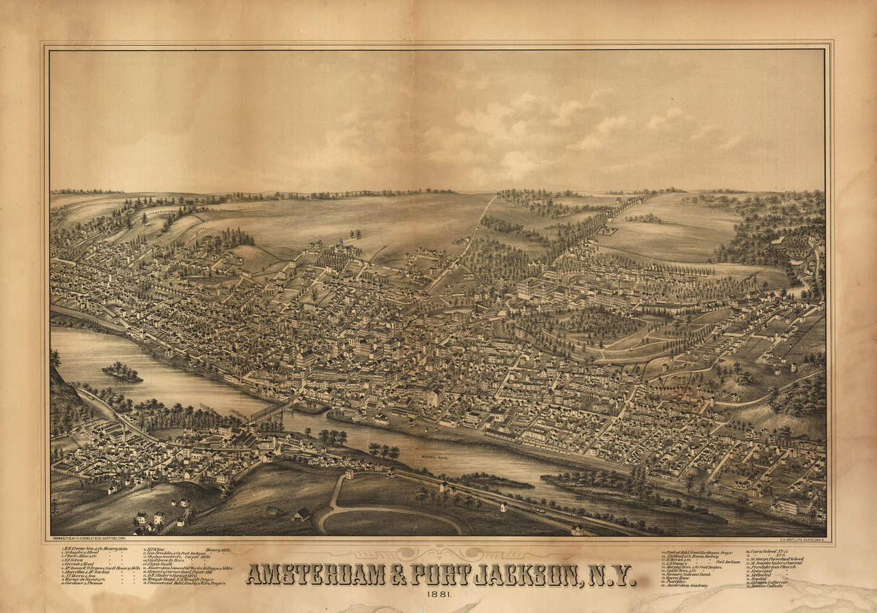 Historic Map - Amsterdam & Port Jackson, NY - 1881, image 1, World Maps Online