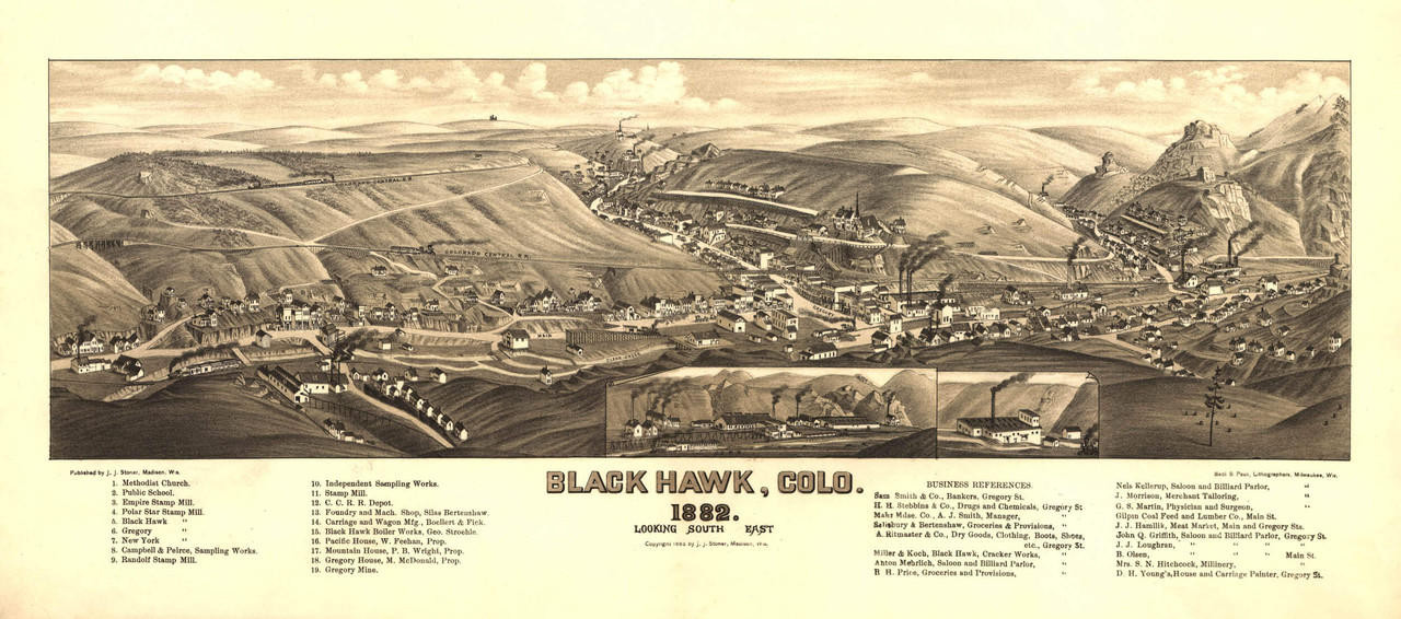 Historic Map - Black Hawk, CO - 1882, image 1, World Maps Online