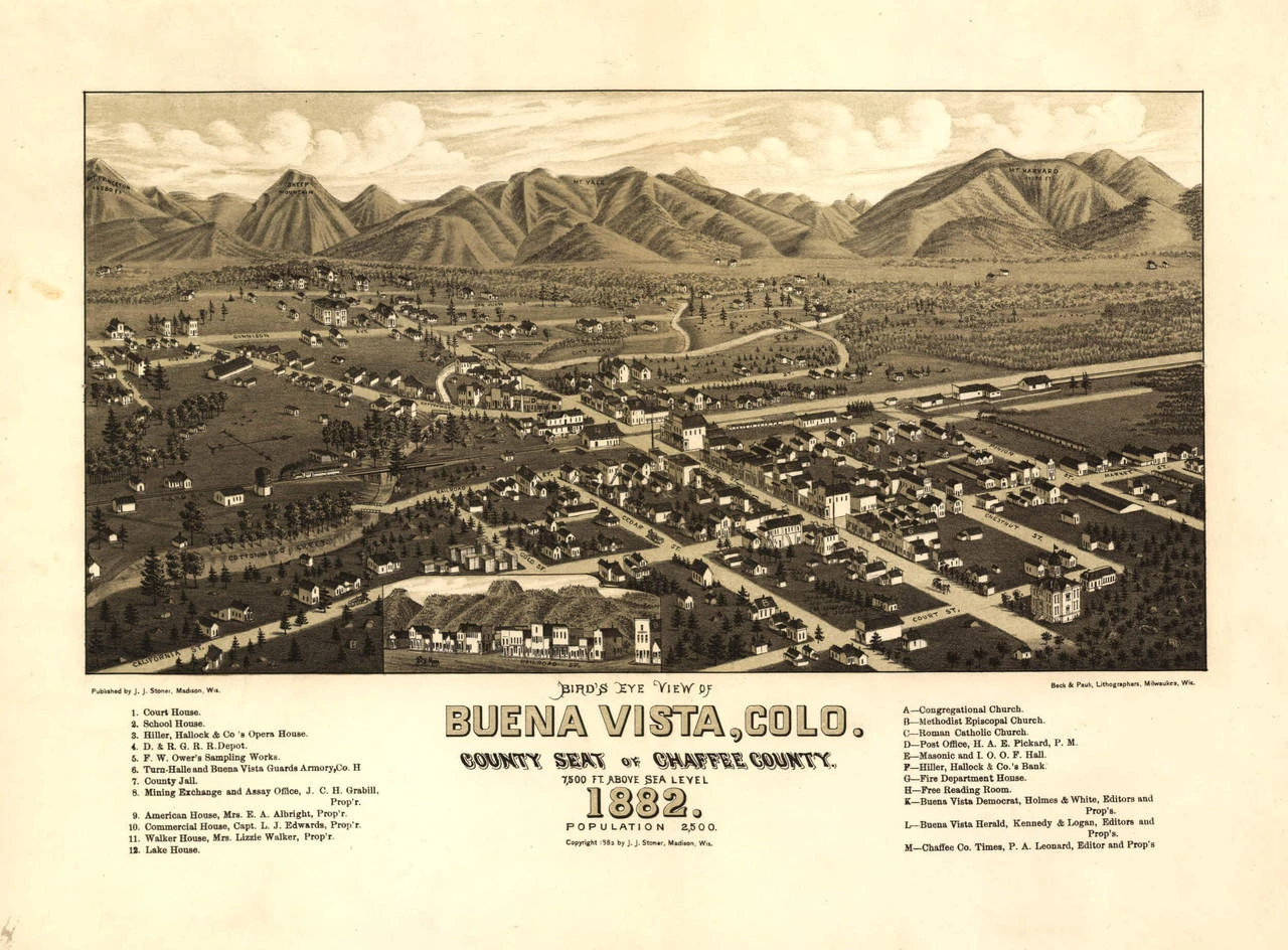 Historic Map - Buena Vista, CO - 1882, image 1, World Maps Online