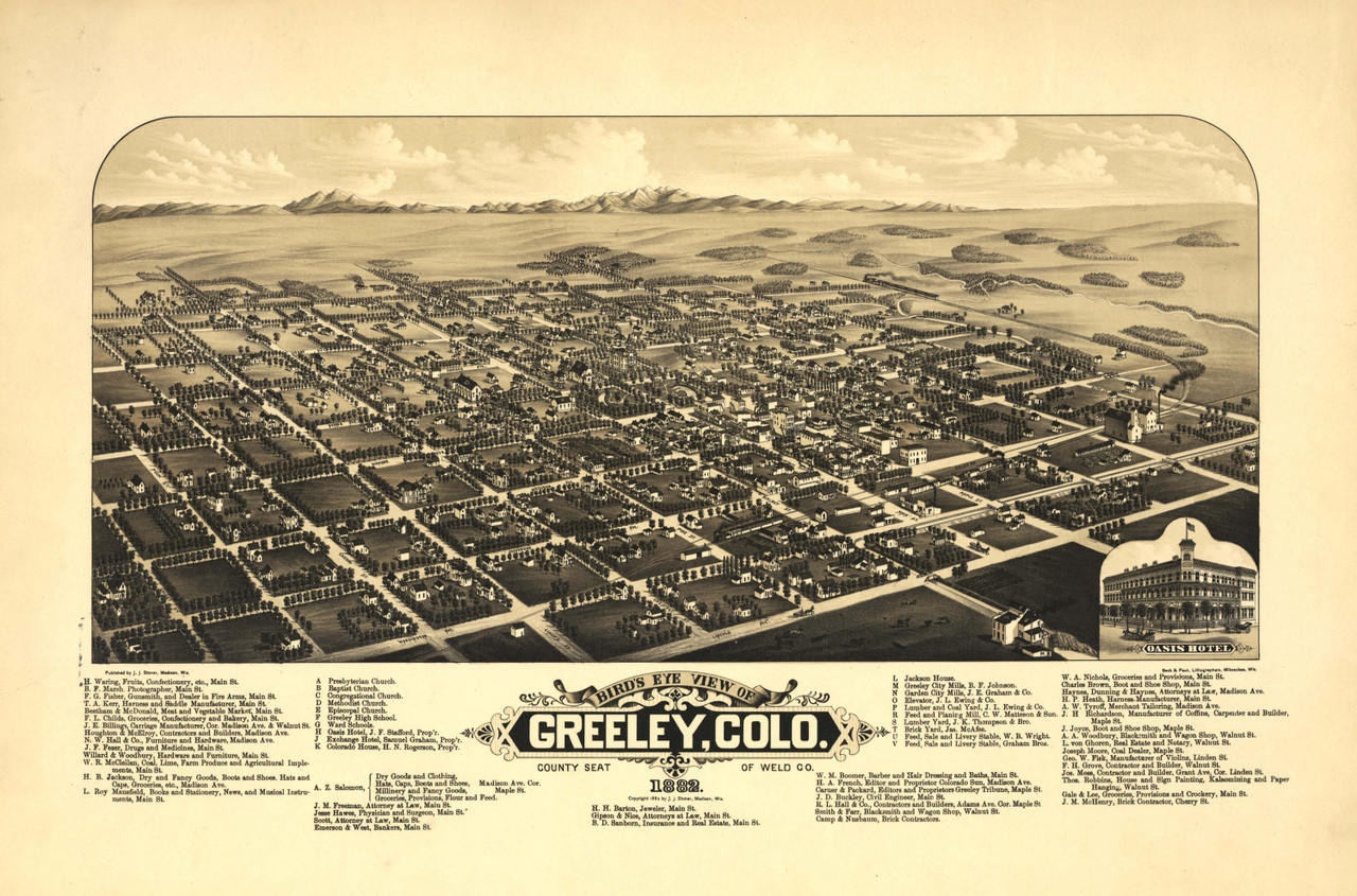 Historic Map - Greeley, CO - 1882, image 1, World Maps Online