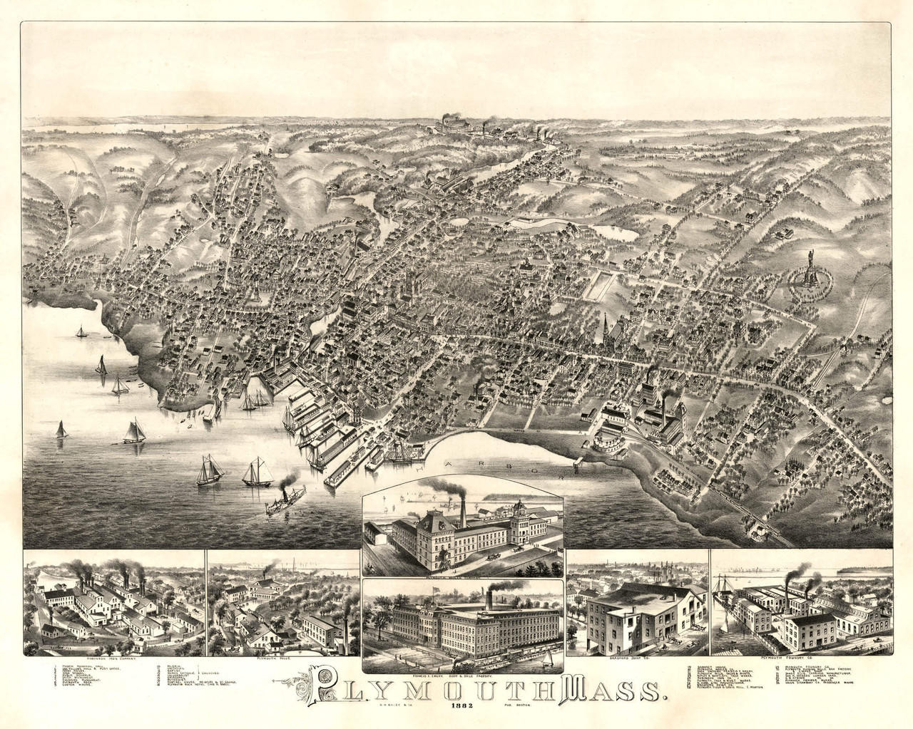 Historic Map - Plymouth, MA - 1882, image 1, World Maps Online