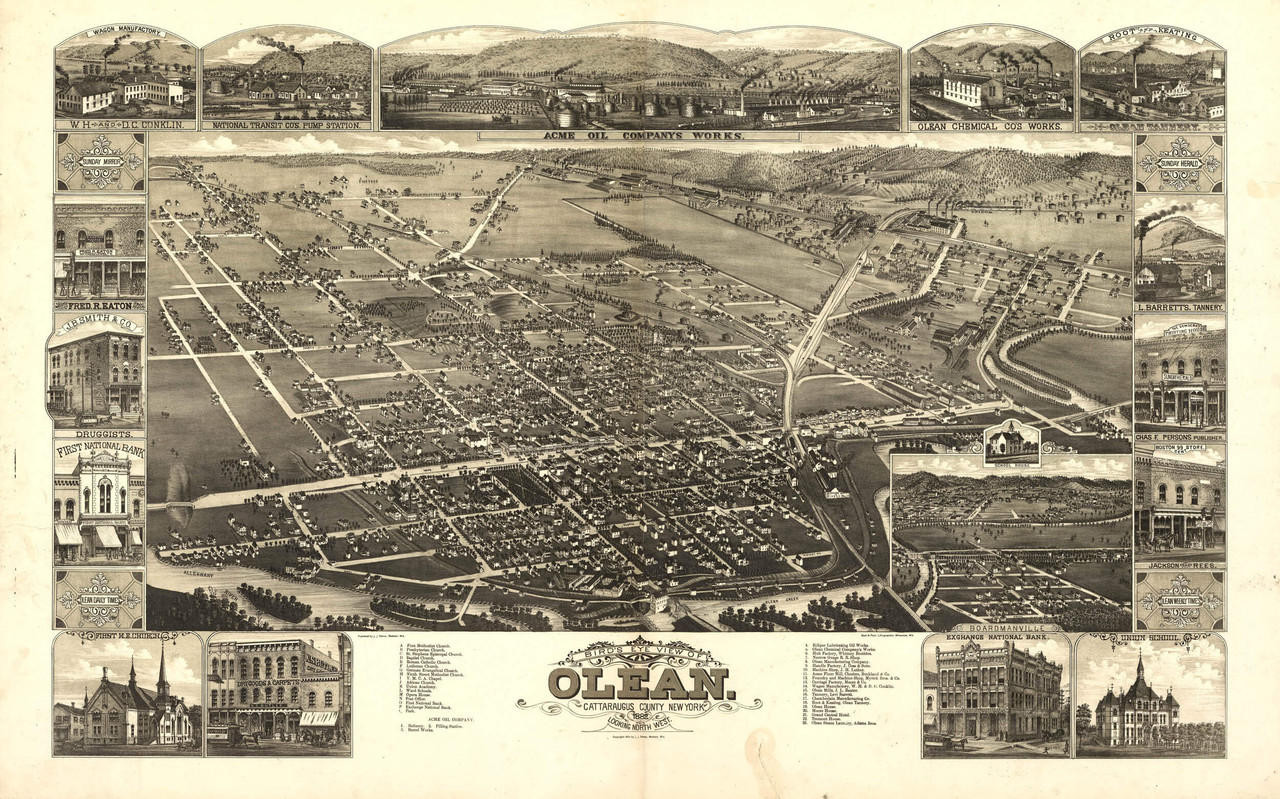 Historic Map - Olean, NY - 1882, image 1, World Maps Online