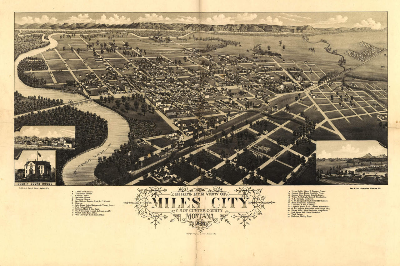Historic Map - Miles City, MT - 1883, image 1, World Maps Online