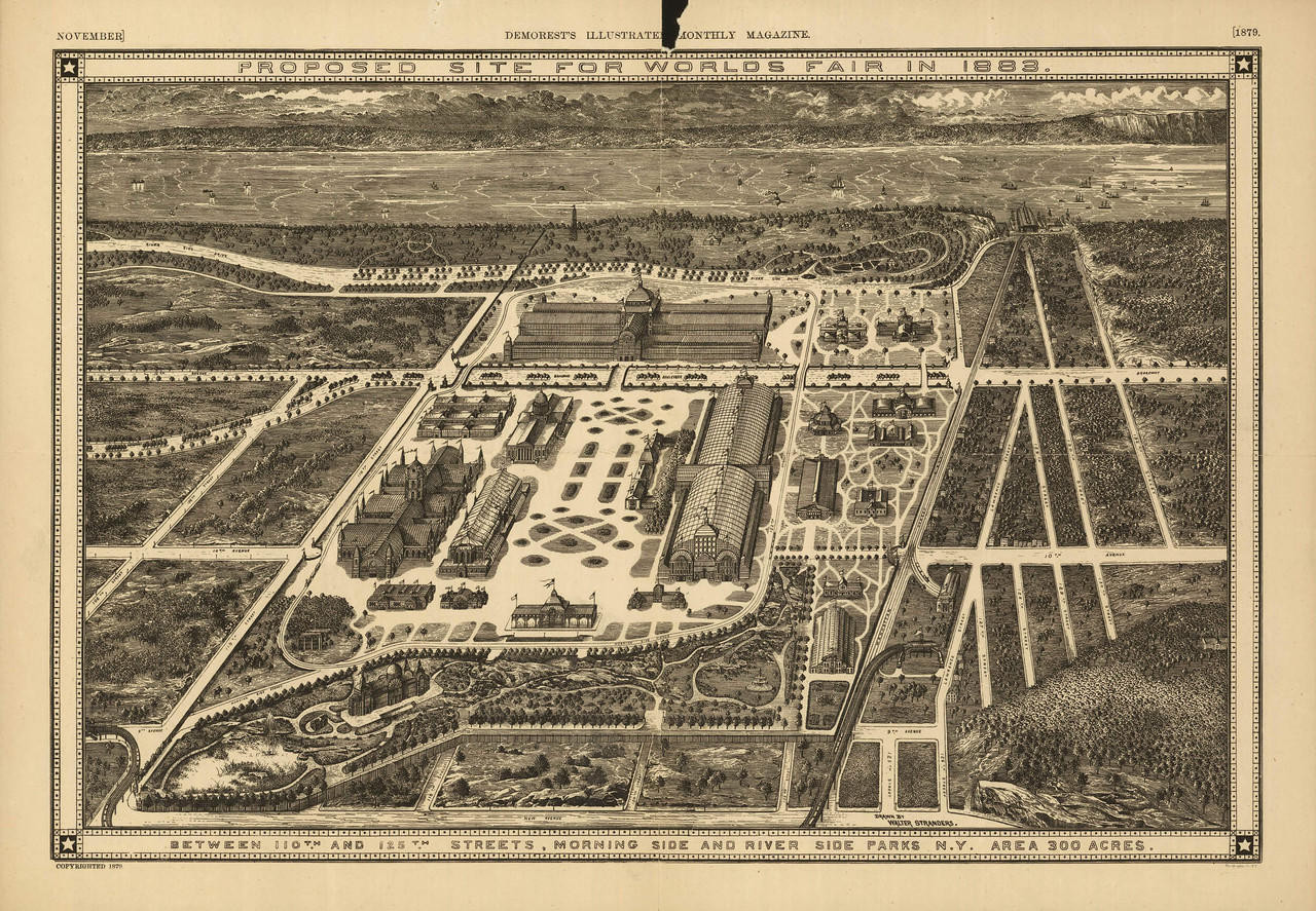 Historic Map - New York City, NY - Proposed site for the World's Fair - 1883, image 1, World Maps Online