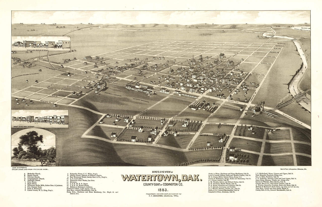 Historic Map - Watertown, SD - 1883, image 1, World Maps Online