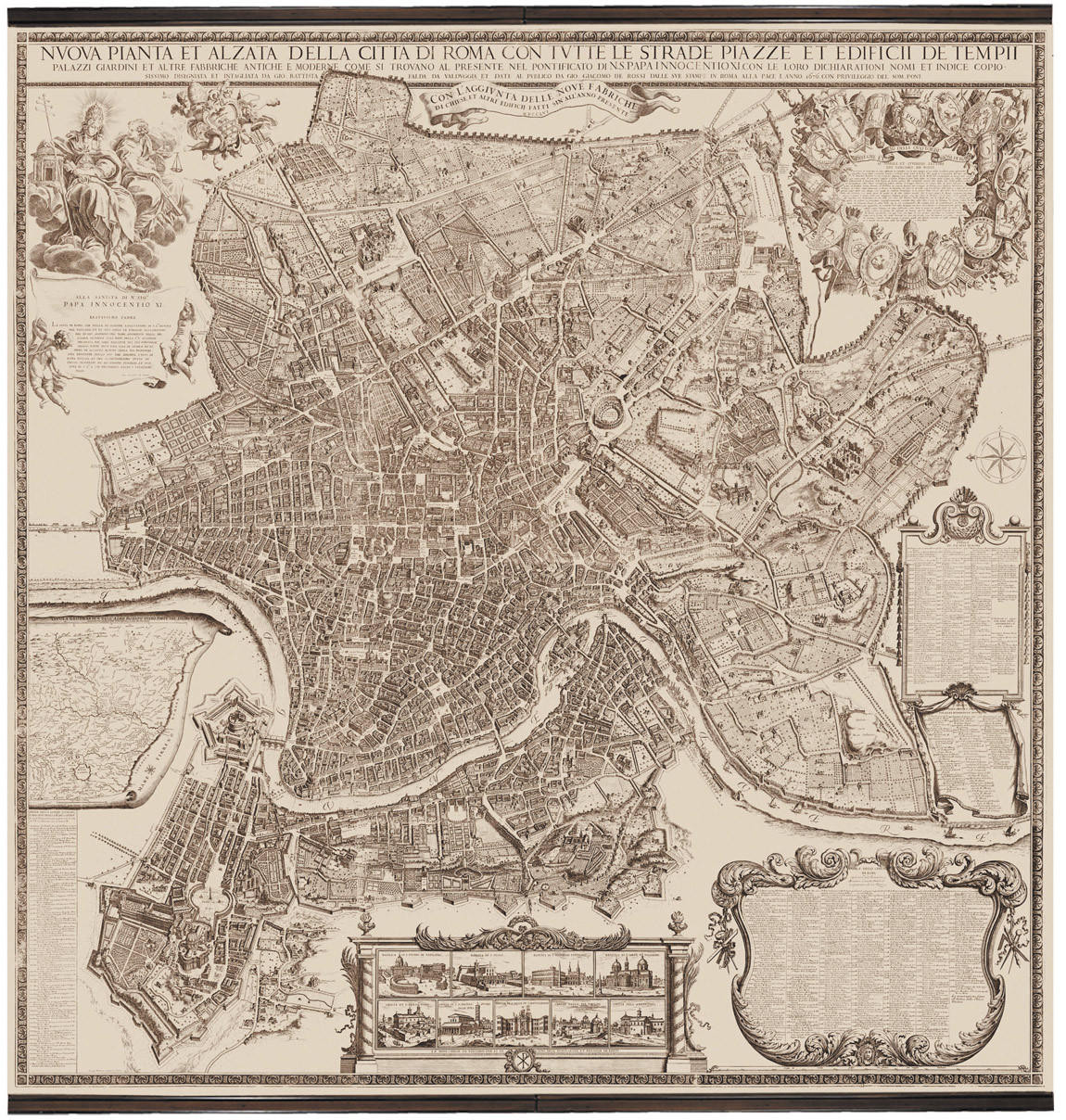 Rome 1676 - Fabric Giclee Print Wall Map Mural, image 1, World Maps Online