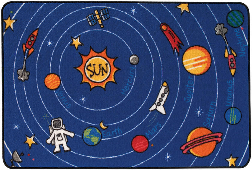 Spaced Out Classroom Rug, image 1, World Maps Online