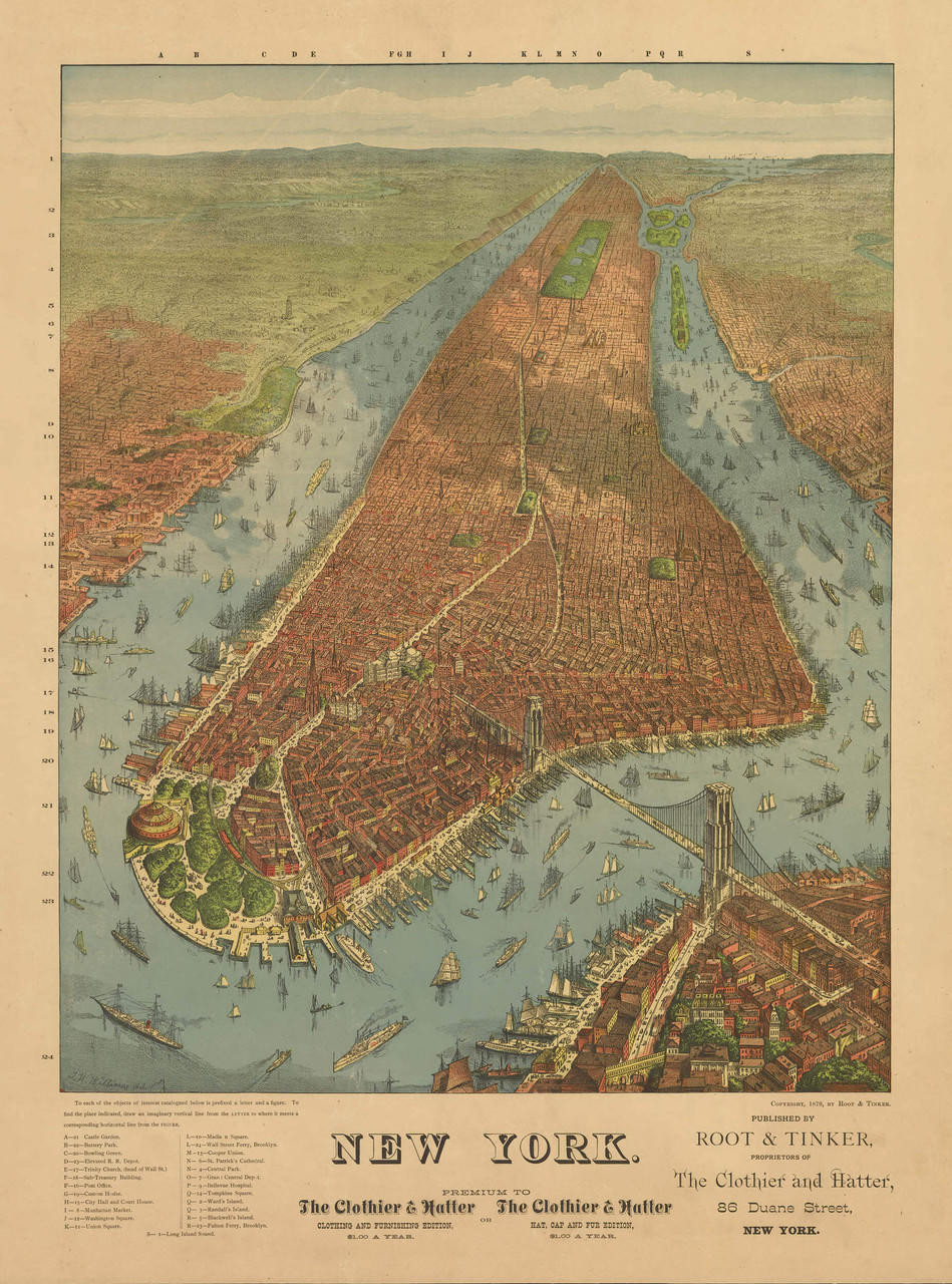 Historic Map - New York City, NY - 1879 - J. W. Williams, image 1, World Maps Online