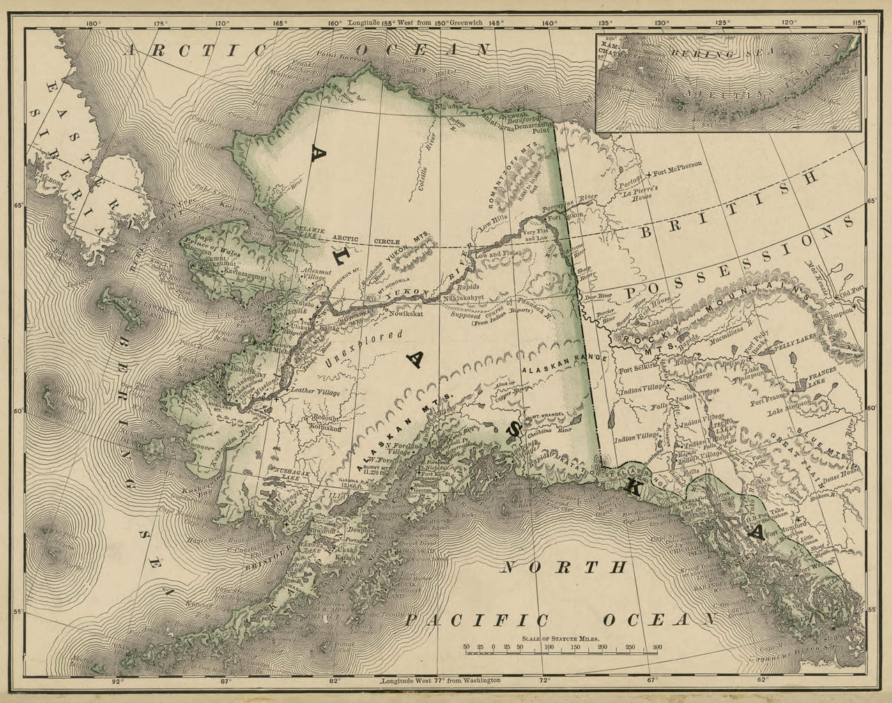 Historical Map of Alaska - 1878, image 1, World Maps Online