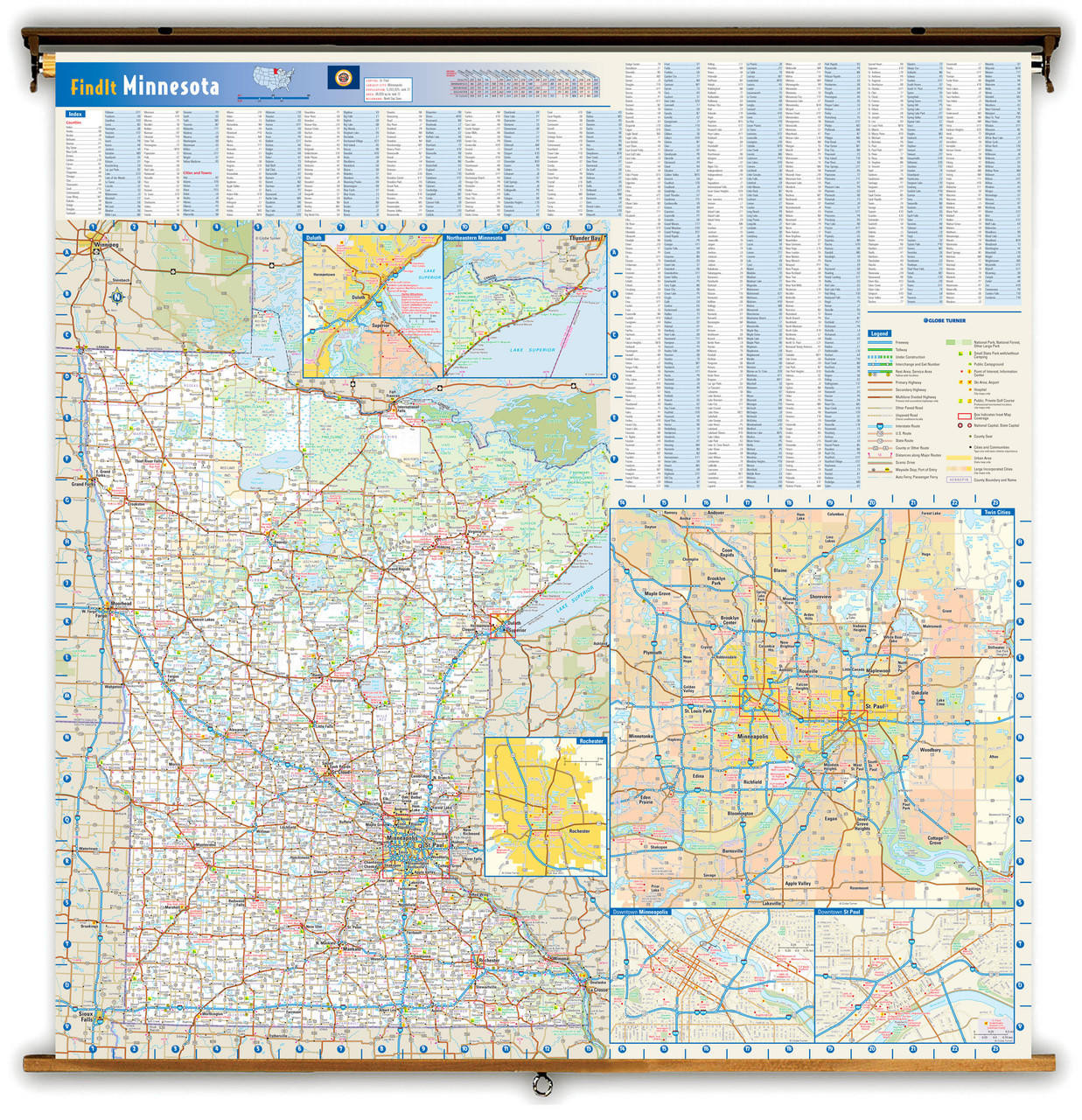 Minnesota Reference Pull-Down Map, image 1, World Maps Online