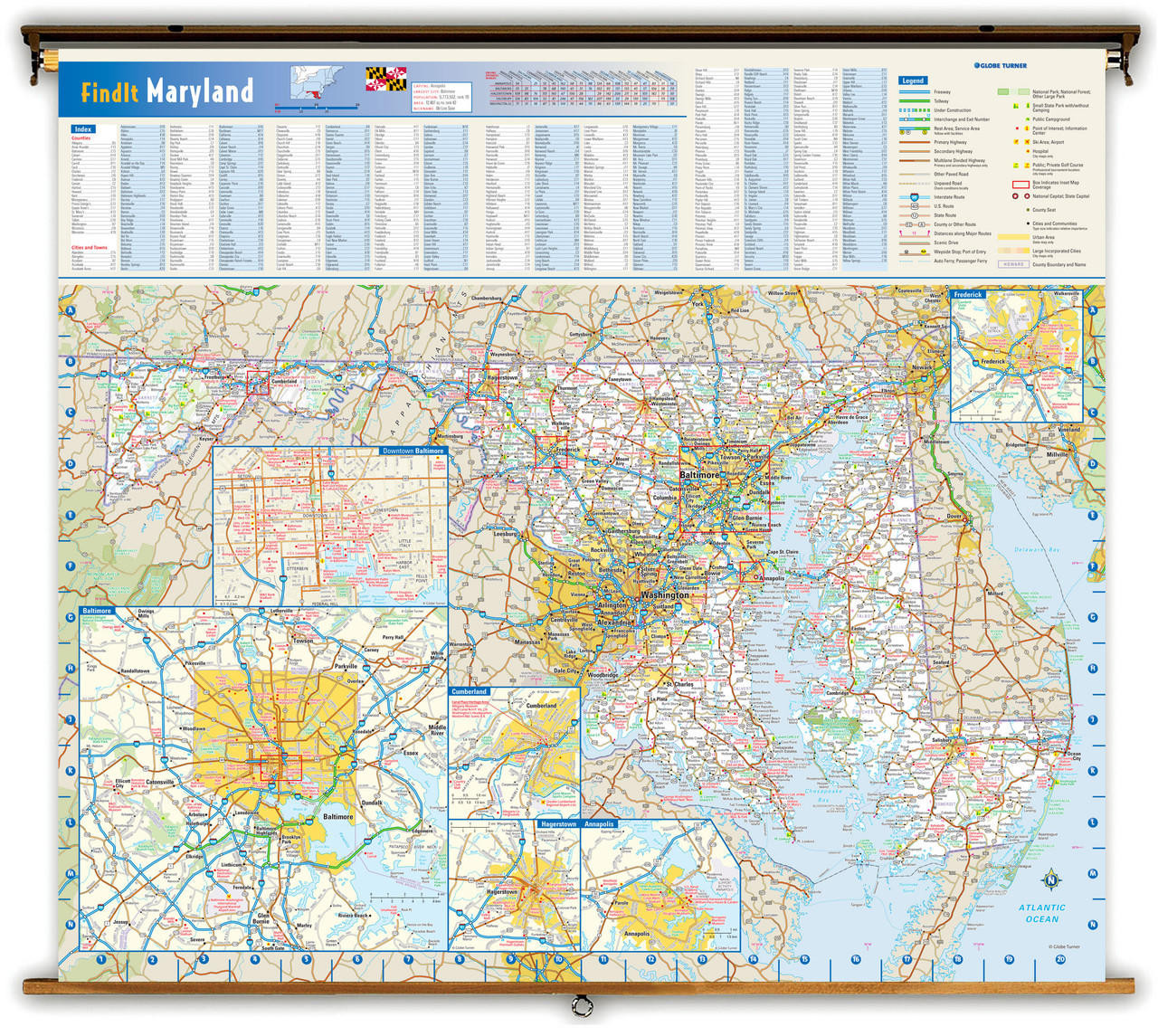 Maryland Reference Pull-Down Map, image 1, World Maps Online