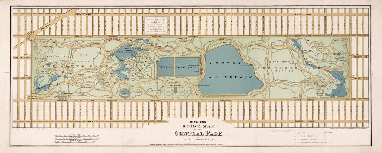 Historic Map - New York City, NY - Central Park - 1875, image 1, World Maps Online