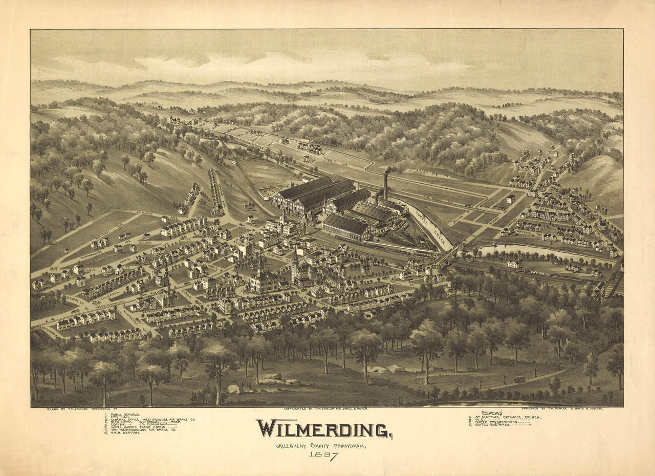 PA59【アンティークマップII】フリーCD素材100点 Dunbar, PA Vintage Map Print (1900)| World Maps Online