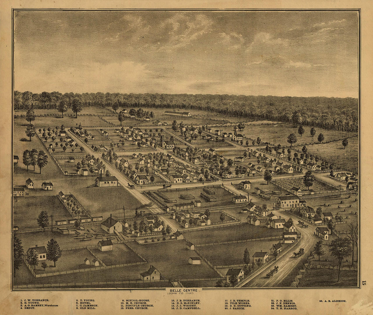 Historic Map - Belle Center, OH - 1875, image 1, World Maps Online
