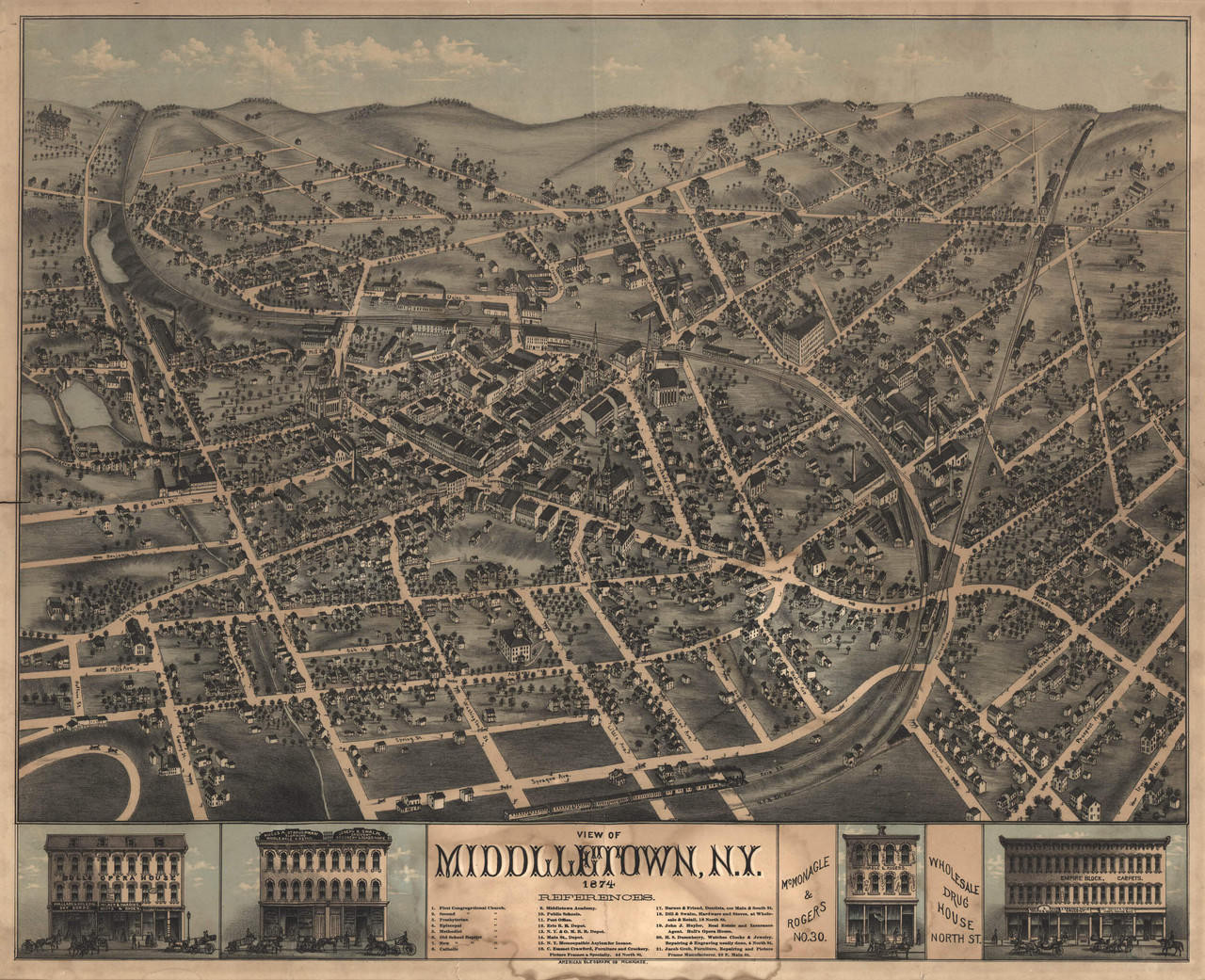 Historic Map - Middletown, NY - 1874, image 1, World Maps Online
