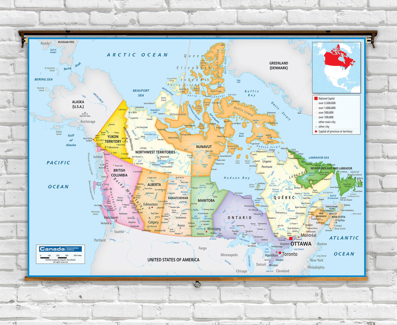 Canada Political Spring Roller Map, image 1, World Maps Online