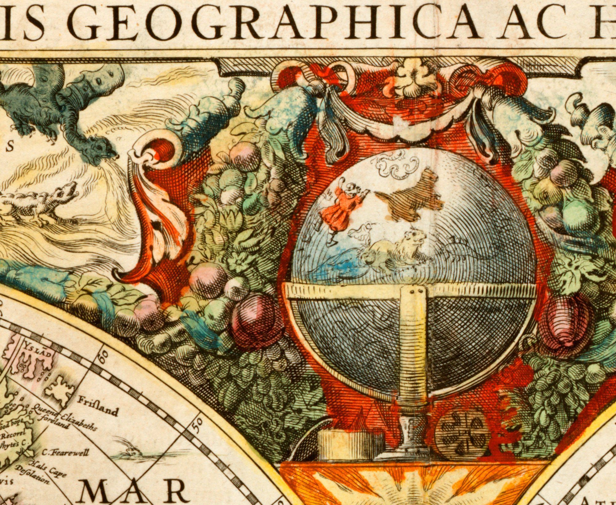 洋画・外国映画 MAPI Old World Map - 1641 - Antique Fine Art Reproduction Print | World