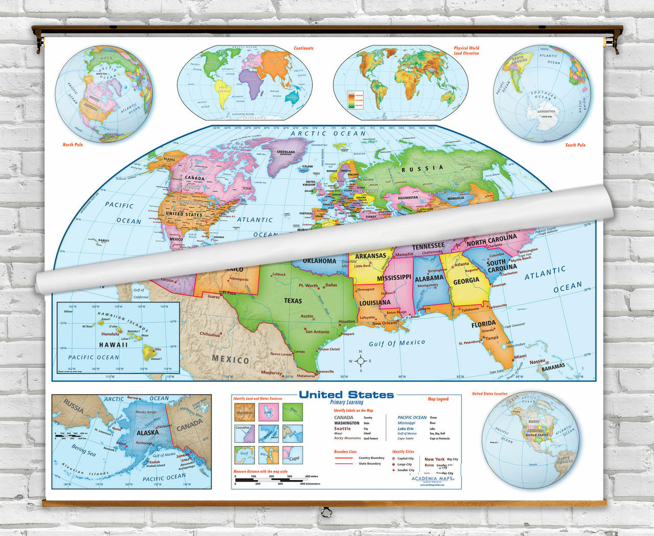 United States/World Map Combos, image 1, World Maps Online