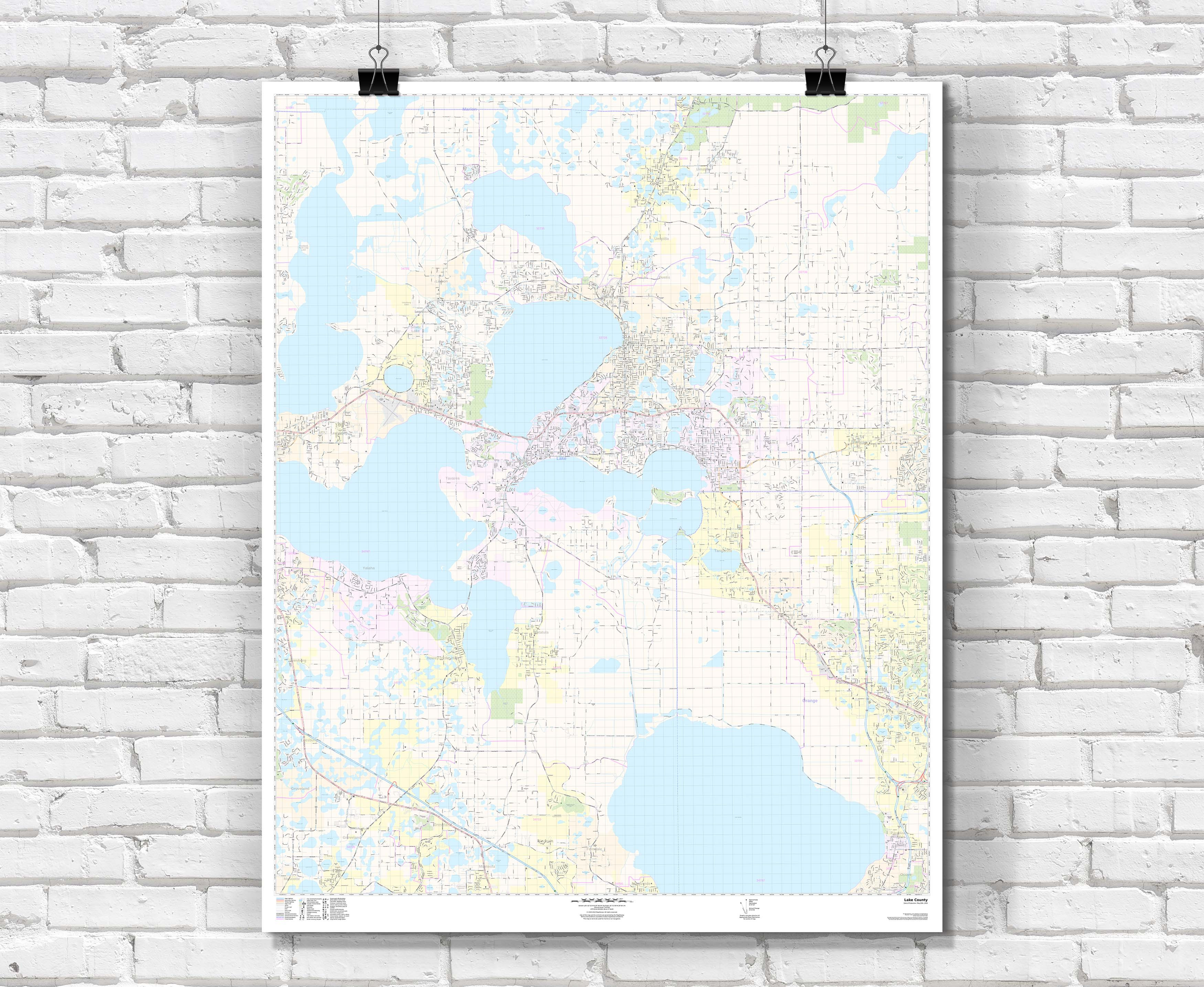 USA Streets Custom Radius and Area Wall Maps